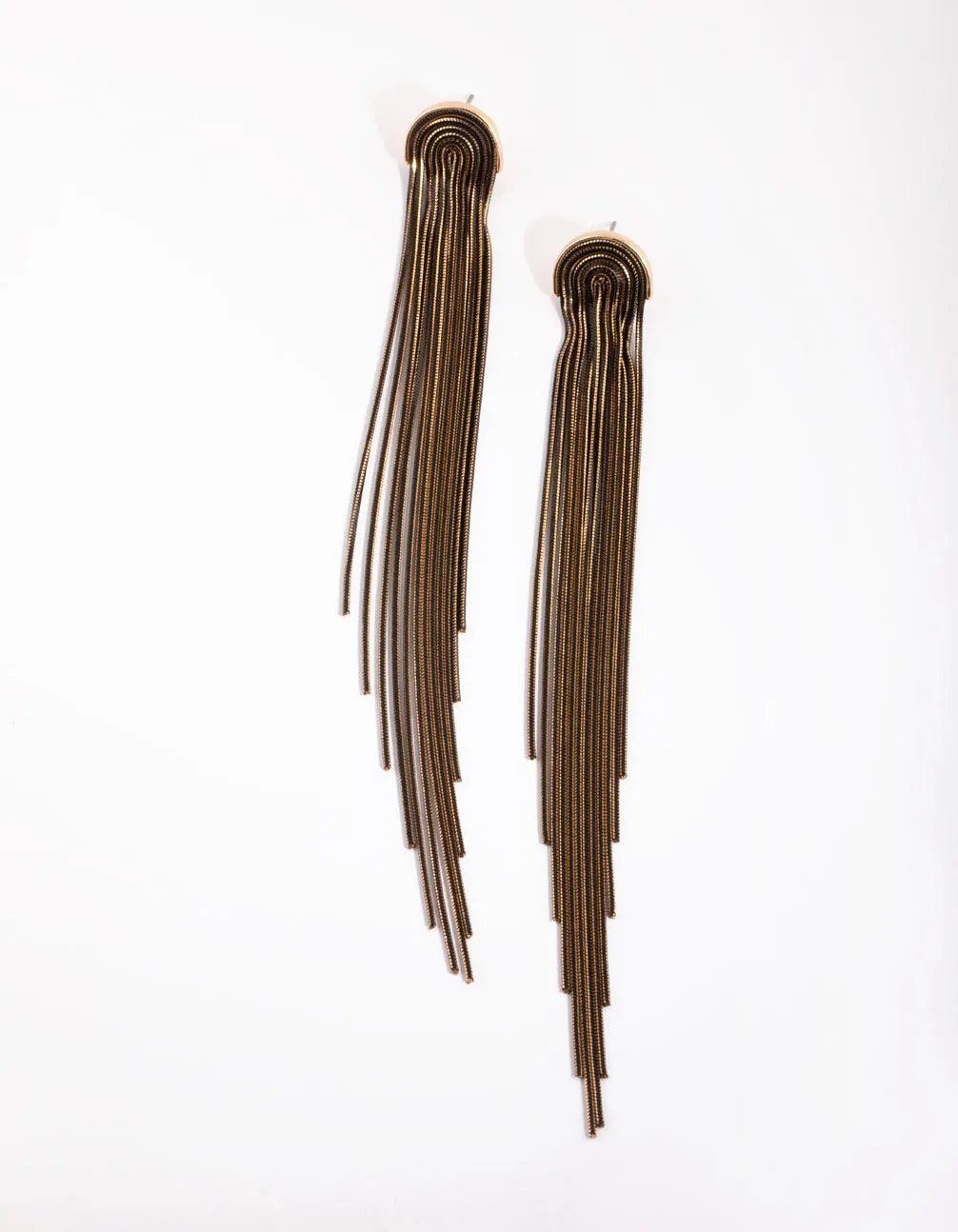 Gold Waterfall Diamond Cut Earrings sold by lovisa