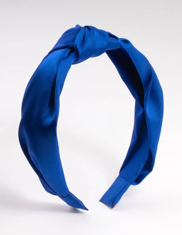 Blue Fabric Twist Knot Headband sold by lovisa