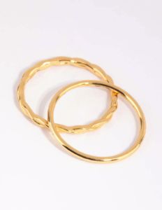 Gold Plated Sterling Silver Ring Pack sold by lovisa