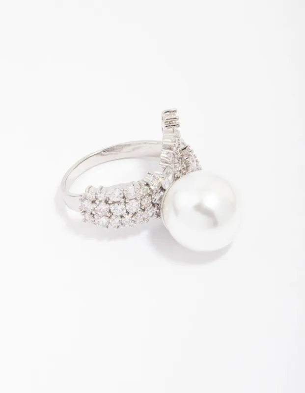 Silver Cubic Zirconia Trail Wrapped Ring sold by lovisa