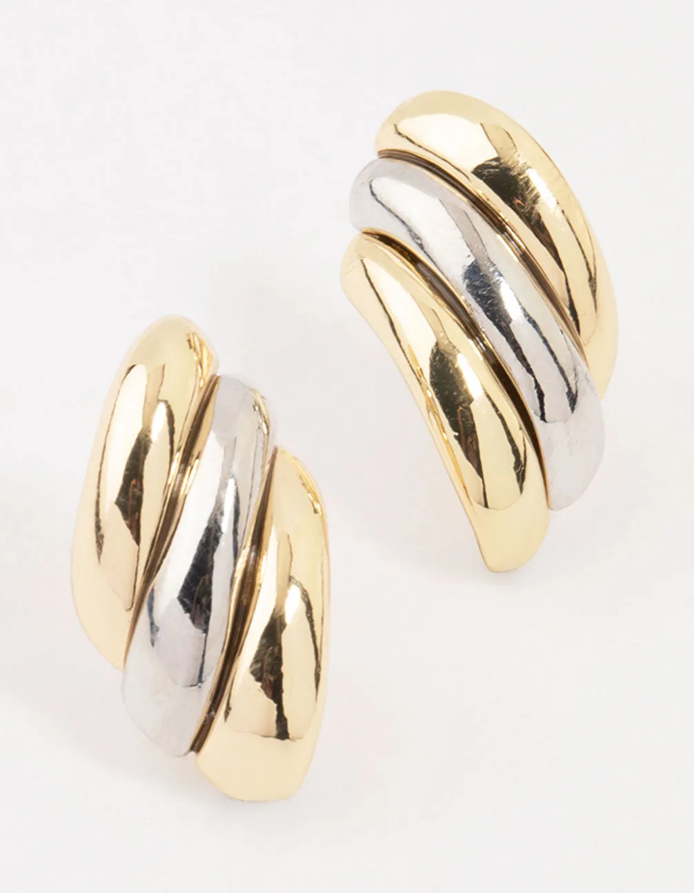 Mixed Metals Textured Stud Earrings sold by lovisa