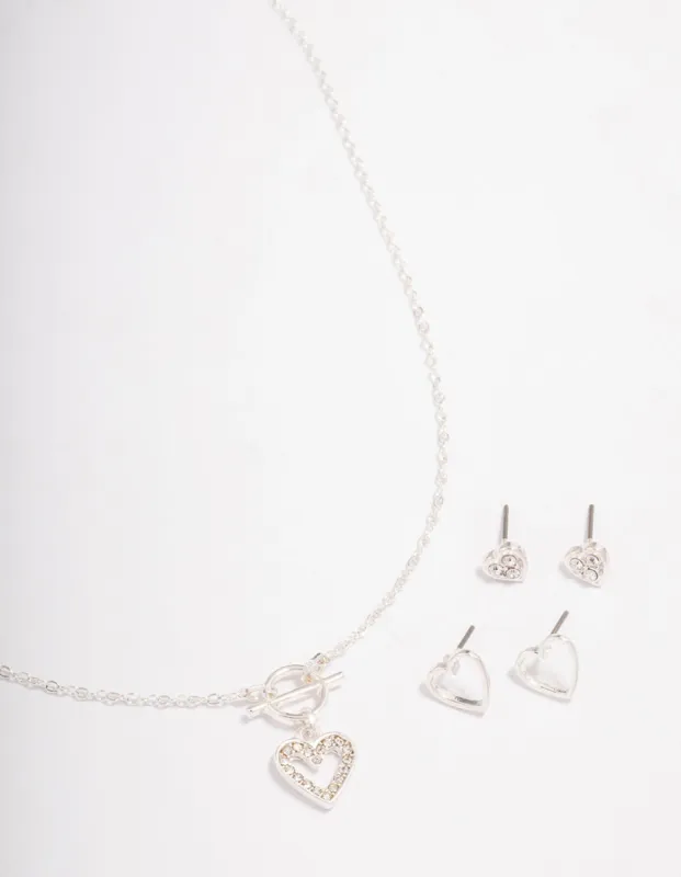Silver T&O Heart Jewellery Set sold by lovisa