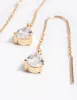 Gold Plated Cubic Zirconia Teardrop Thread Earrings sold by lovisa