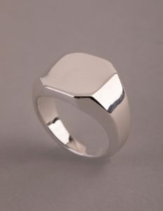 Silver Plated Brass Octagon Signet Pinky Ring sold by lovisa