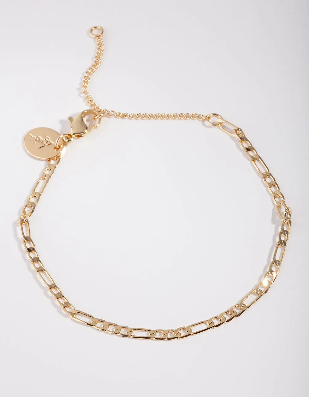 Gold Plated Thin Figaro Chain Bracelet sold by lovisa