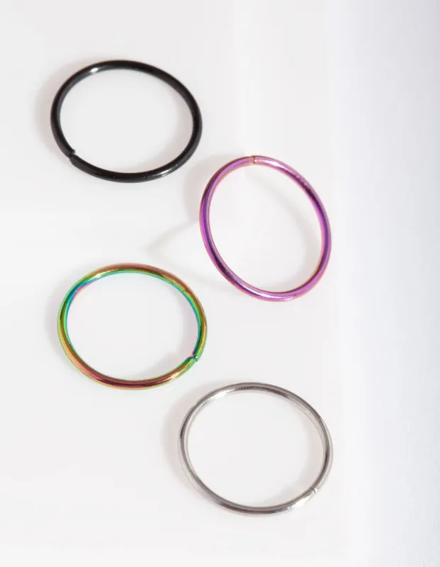 Mixed Metal Nose Ring 4-Pack sold by lovisa