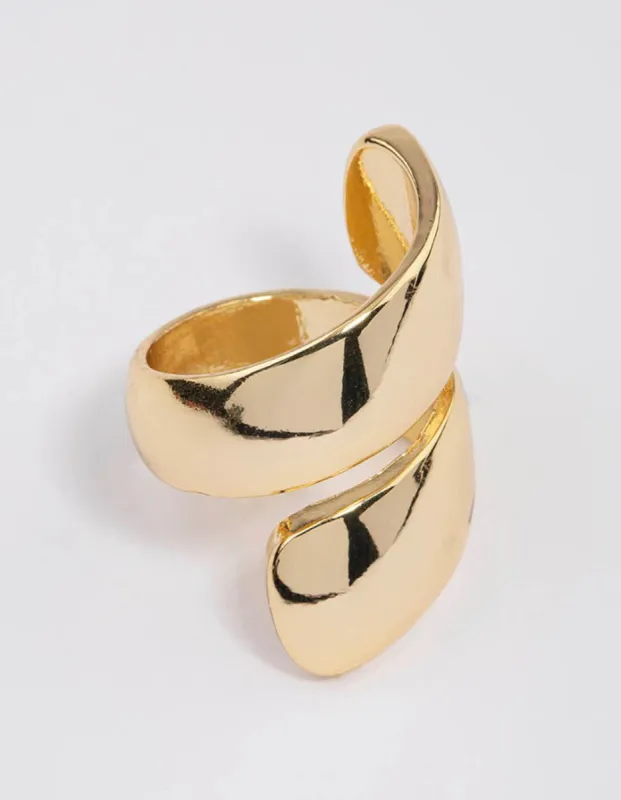 Gold Plated Classic Chunky Wrapped Ring sold by lovisa