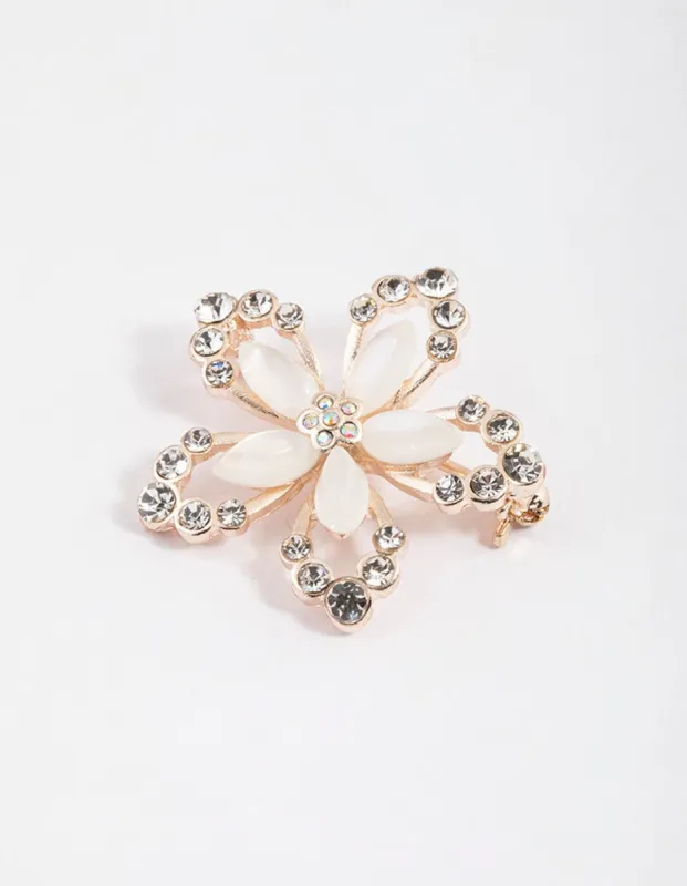 Rose Gold Pretty Open Flower Brooch sold by lovisa