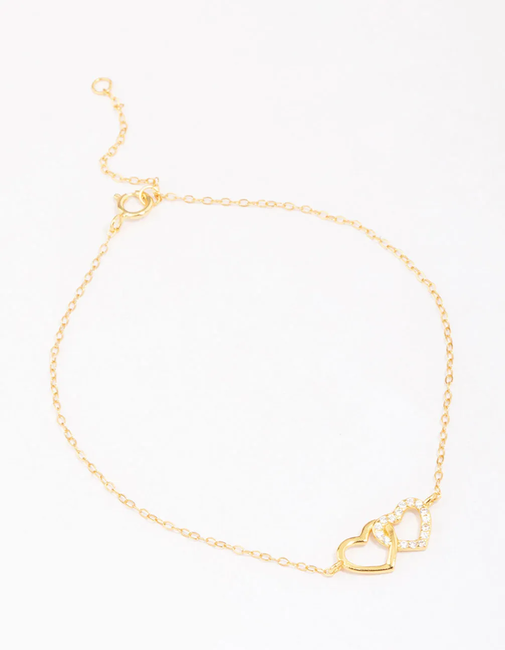 Gold Plated Sterling Silver Loop Heart Chain Bracelet sold by lovisa