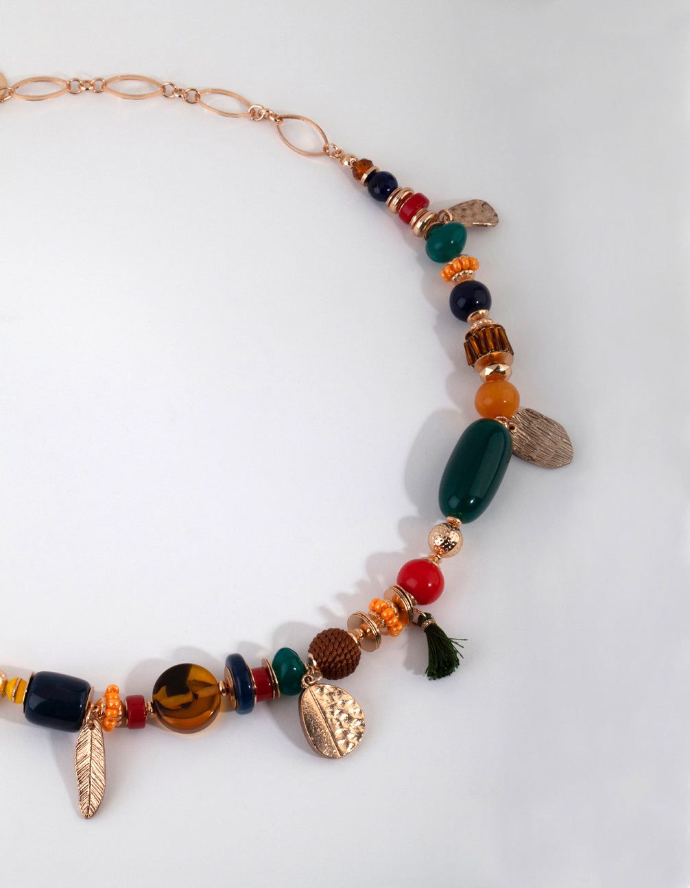 Gold Disc & Tassel Bead Necklace sold by lovisa