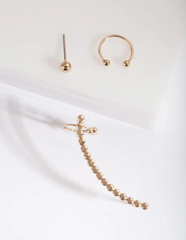 Gold Textured Ear Cuff Pack sold by lovisa