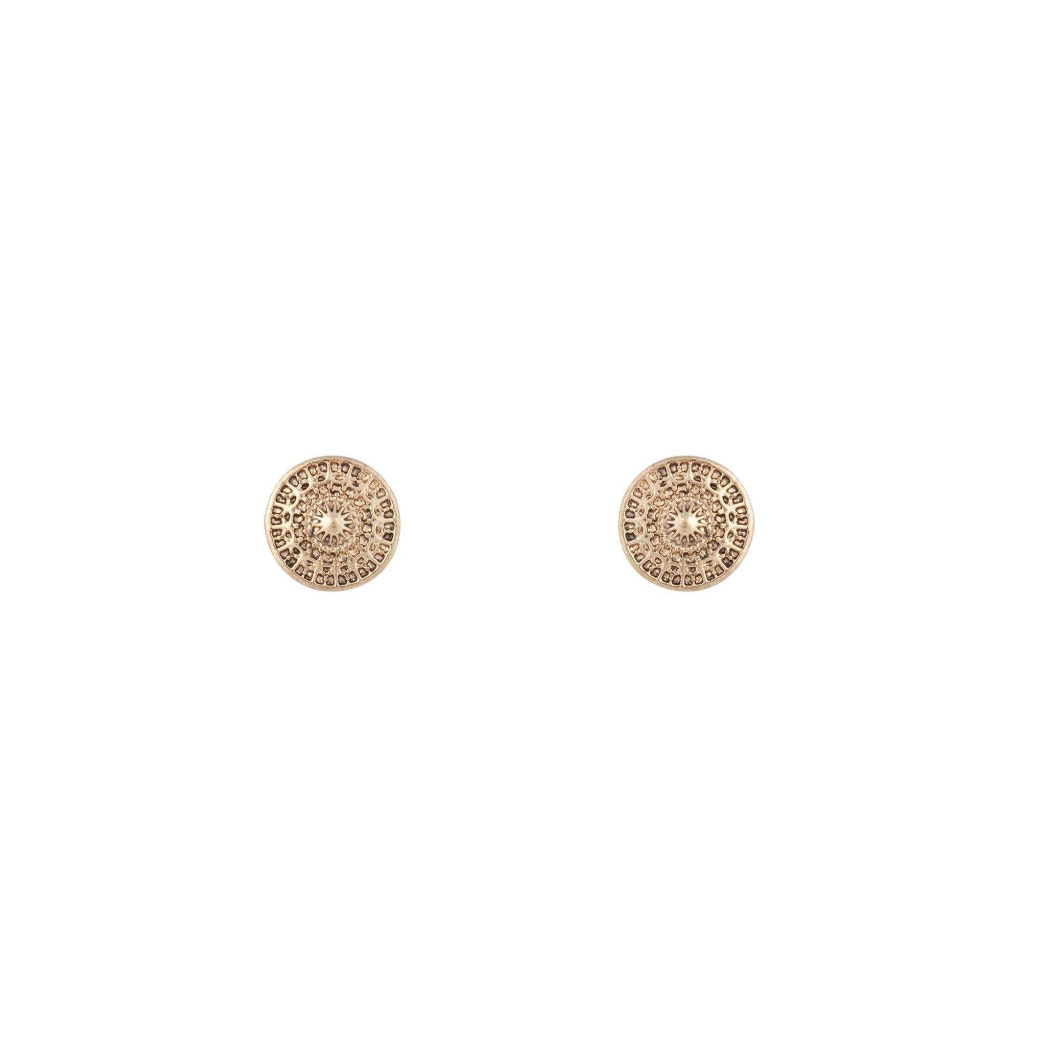 Gold Etched Disc Earrings sold by lovisa