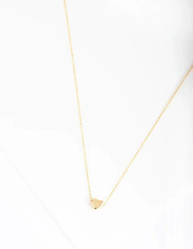 Gold Plated Sterling Silver Micro Heart Necklace sold by lovisa