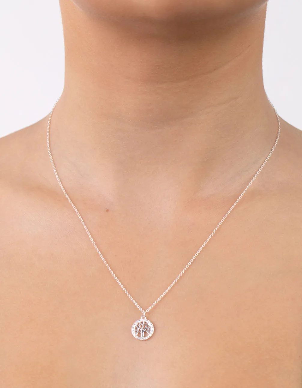 Sterling Silver Cubic Zirconia Tree Of Life Necklace sold by lovisa product image thumbnail 2