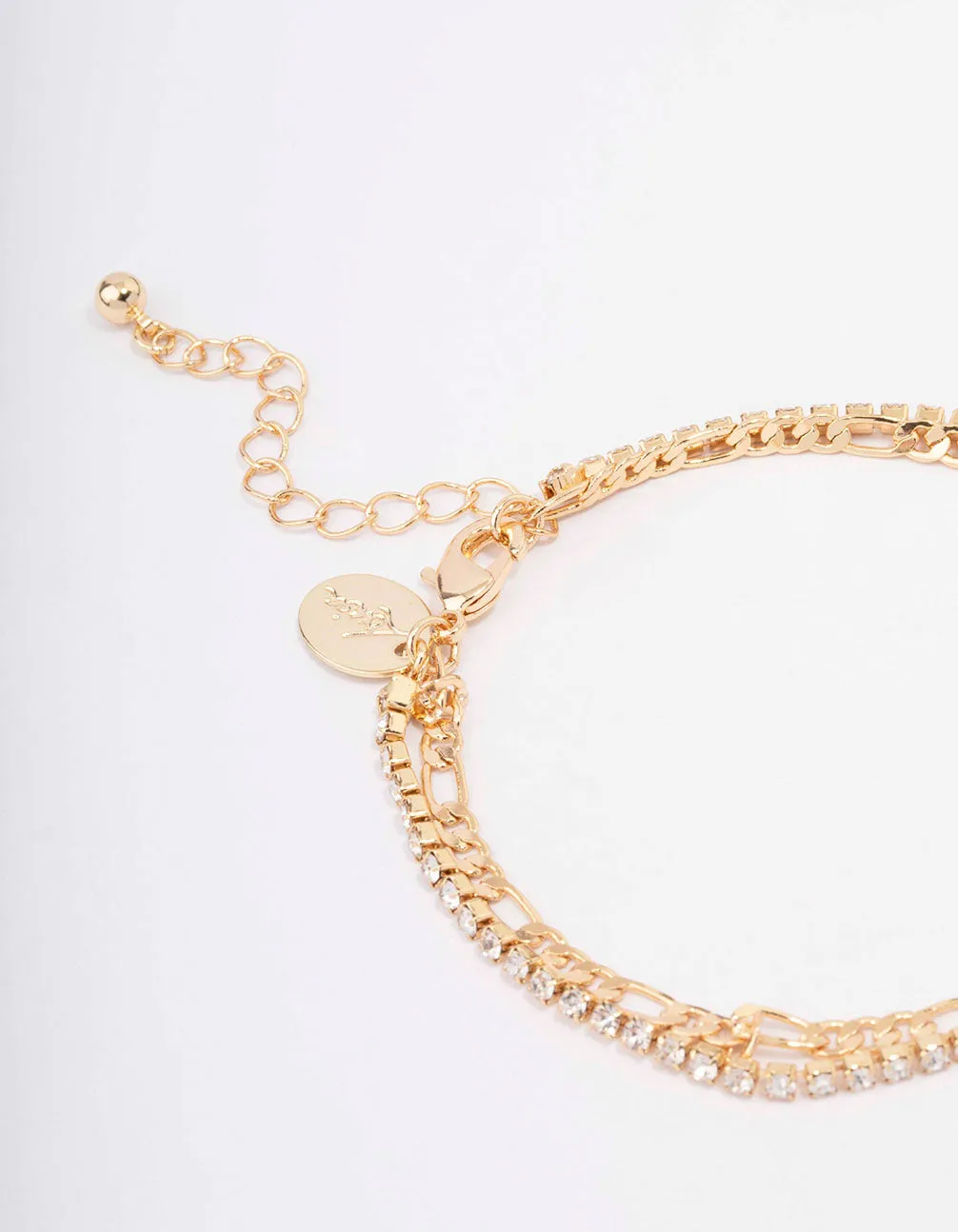 Gold Plated Double Chain & Crystal Bracelet sold by lovisa product image thumbnail 3