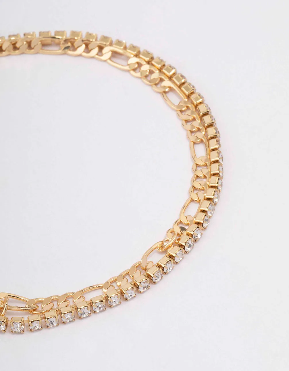 Gold Plated Double Chain & Crystal Bracelet sold by lovisa product image thumbnail 4