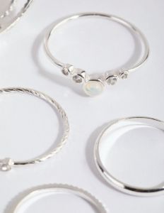 Silver Mermaid Diamante Ring Pack sold by lovisa