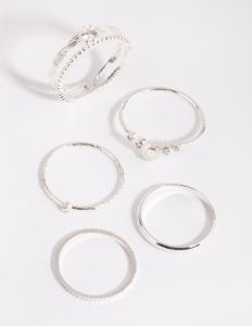 Silver Mermaid Diamante Ring Pack sold by lovisa
