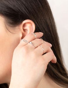 Silver Mermaid Diamante Ring Pack sold by lovisa