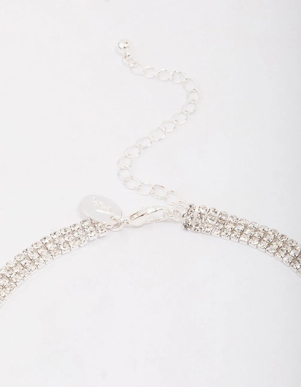 Silver Plated Thick V Neck Cubic Zirconia Necklace sold by lovisa product image thumbnail 3