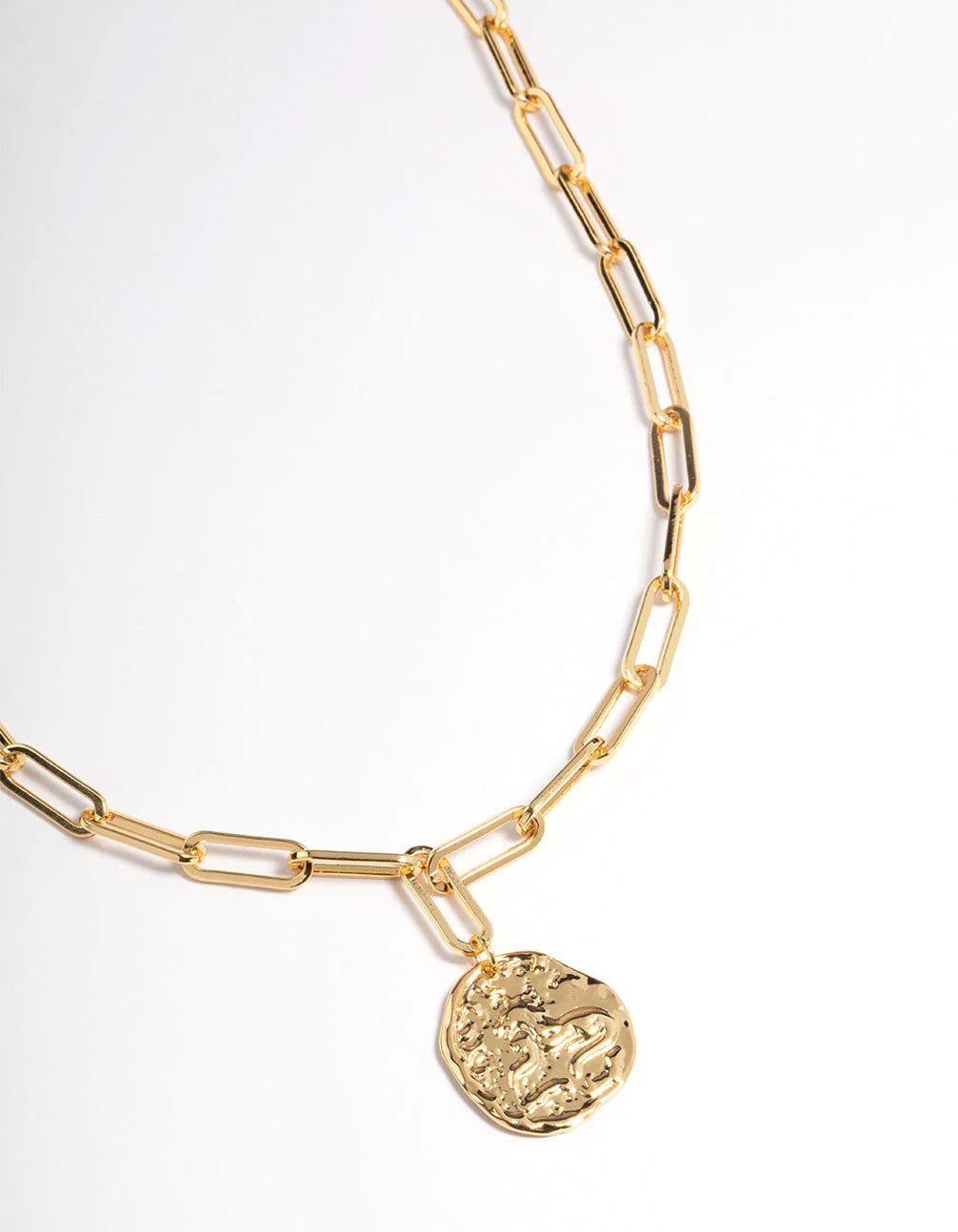 Gold Brass Coin Pendant Link Necklace sold by lovisa