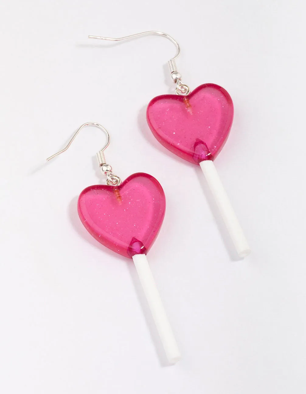 Silver & Pink Lollipop Drop Earrings sold by lovisa
