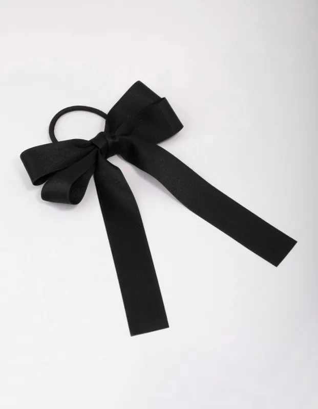 Large Silky Black Bow Hair Tie sold by lovisa