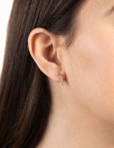 Gold Plated Surgical Steel Cubic Zirconia Flower Stud Earrings sold by lovisa