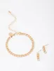 Gold Curb Chain Bracelet & Earring Set sold by lovisa