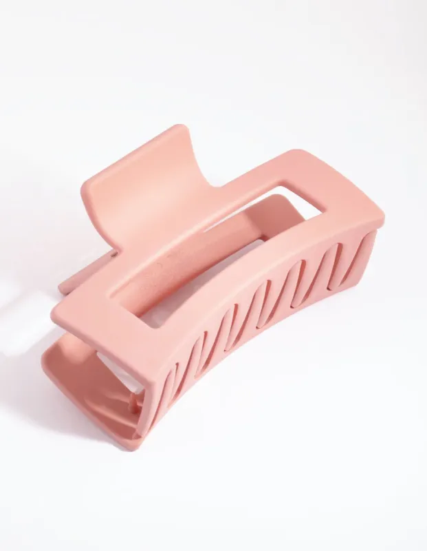 Large Rectangular Blush Hair Claw Clip sold by lovisa