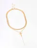 Waterproof Gold Plated Stainless Steel Multi Chain Cross Layered Necklace sold by lovisa