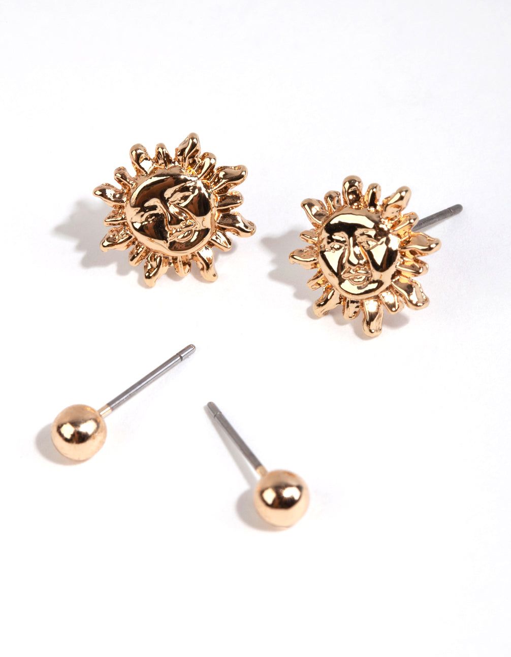 Gold Sun Stud Earring Pack sold by lovisa