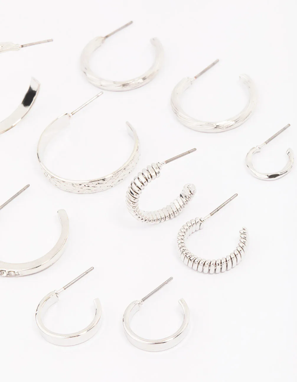 Silver Multi Hoop Earring 6-Pack sold by lovisa product image thumbnail 2