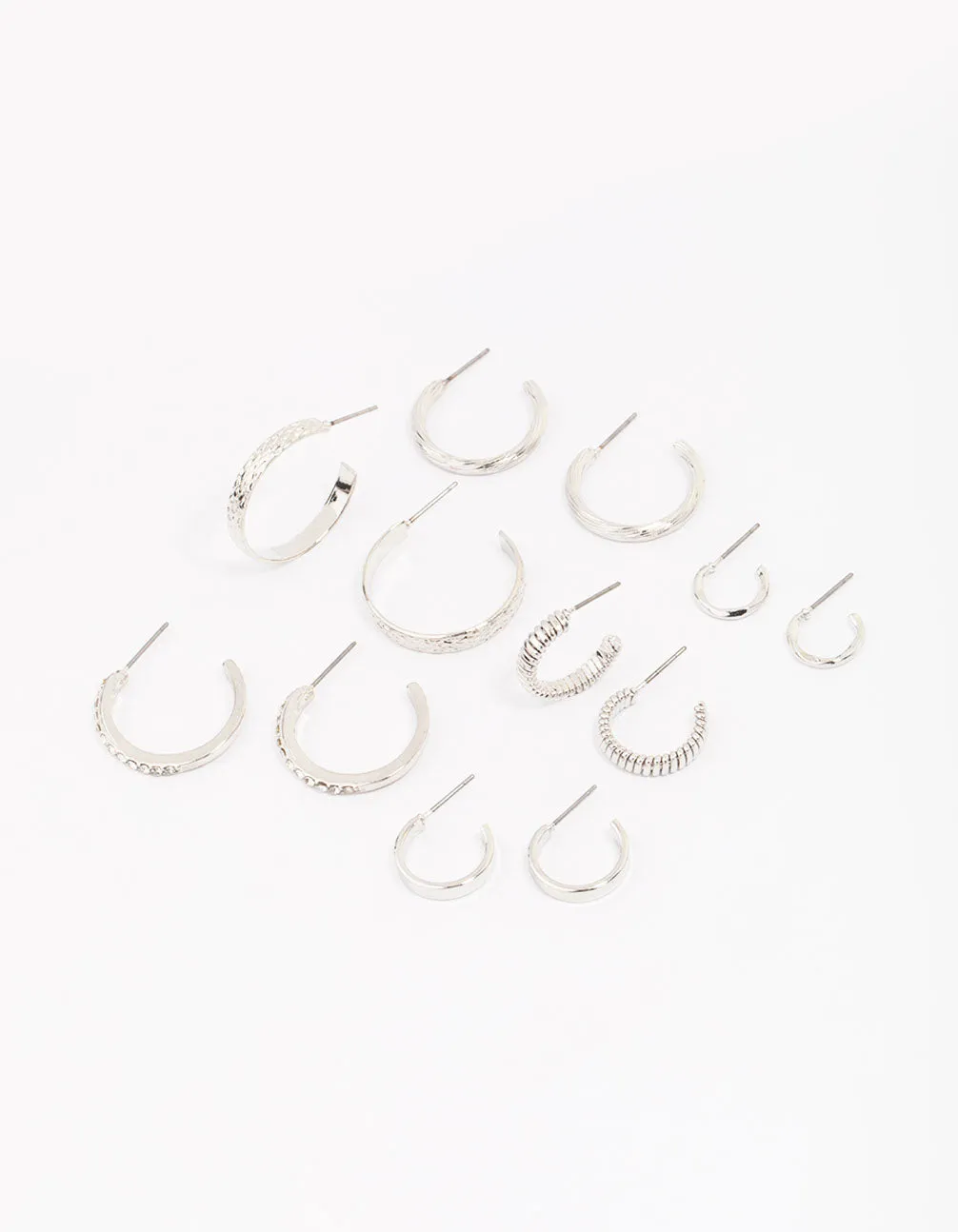 Silver Multi Hoop Earring 6-Pack sold by lovisa