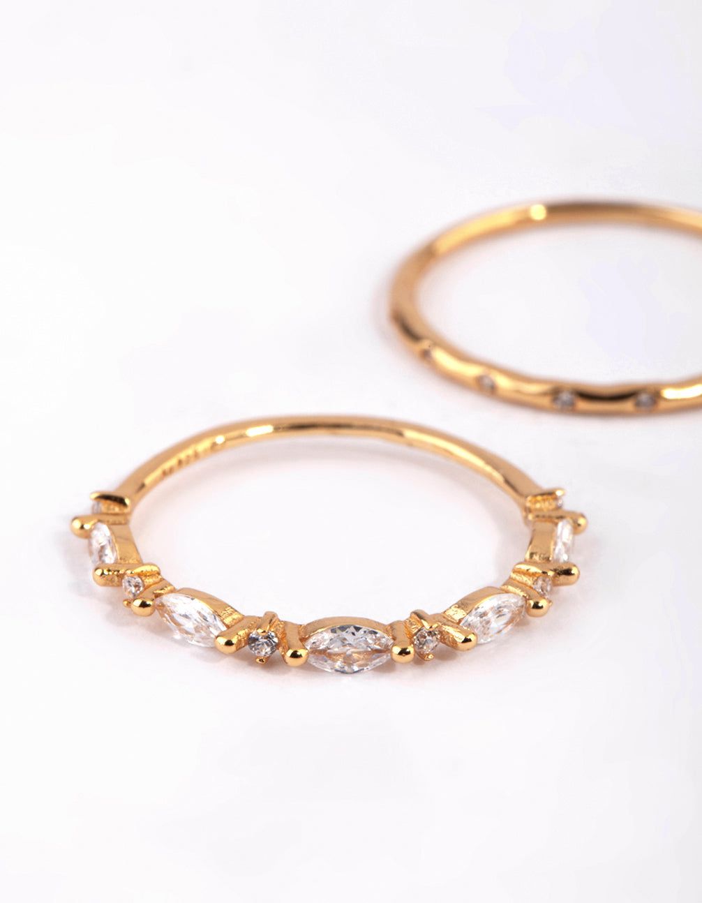 Gold Plated Sterling Silver Marquise Ring Set sold by lovisa