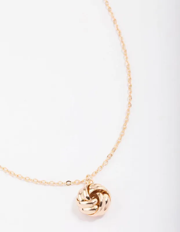 Gold Open Rope Knotted Pendant Necklace sold by lovisa