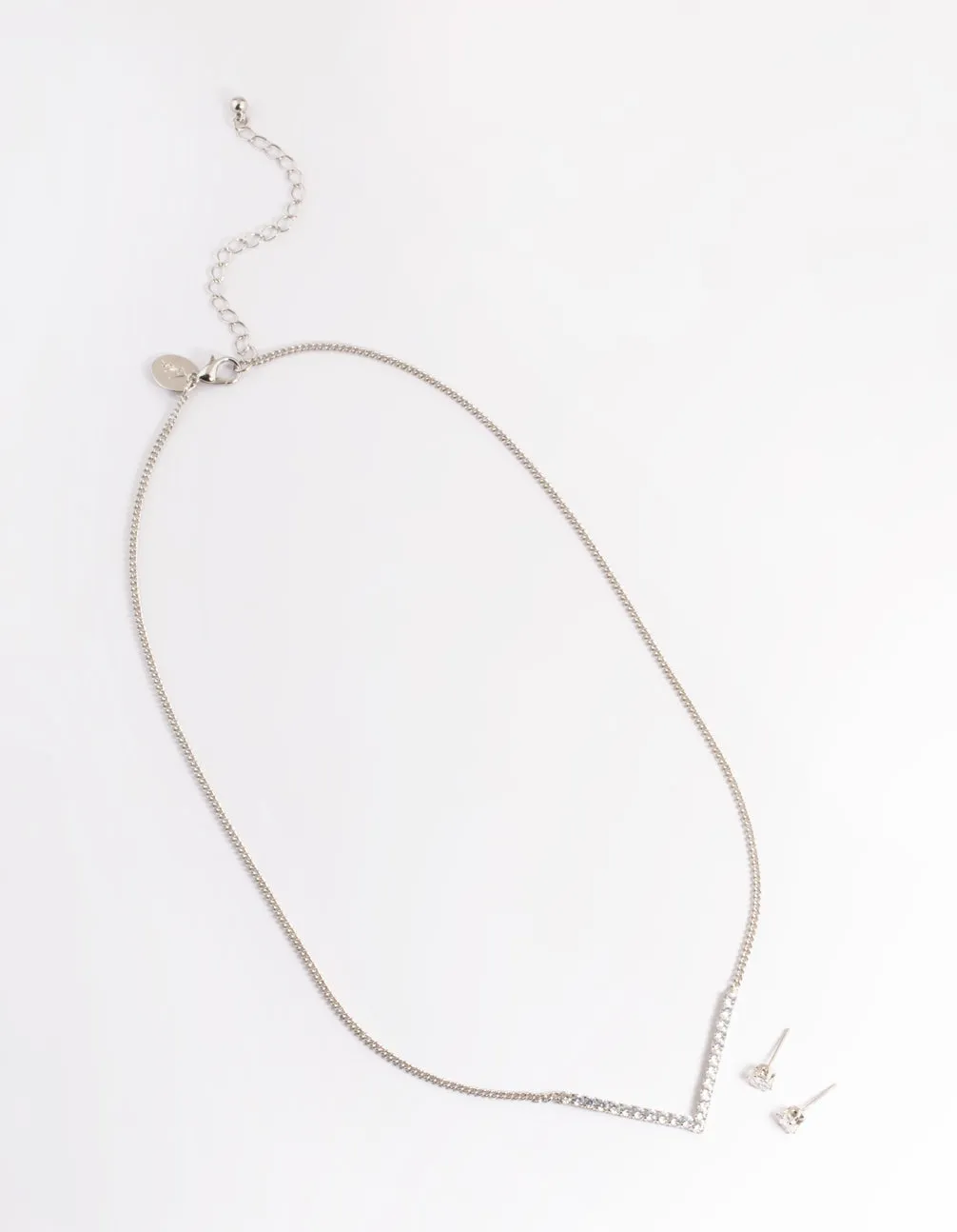 Rhodium Cubic Zirconia Necklace & Stud Earrings sold by lovisa product image thumbnail 5