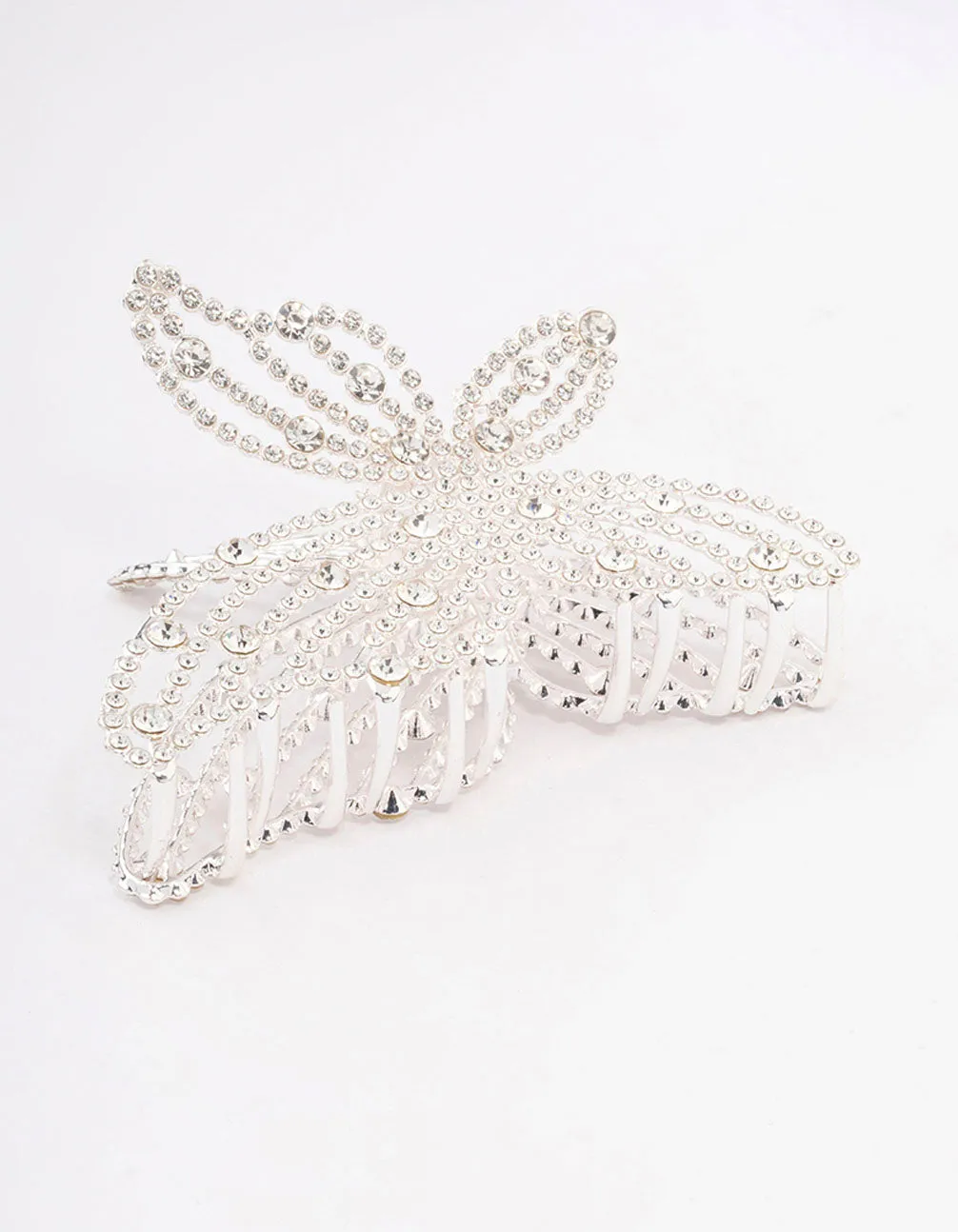 Silver Diamante Butterfly Hair Claw Clip sold by lovisa product image thumbnail 2