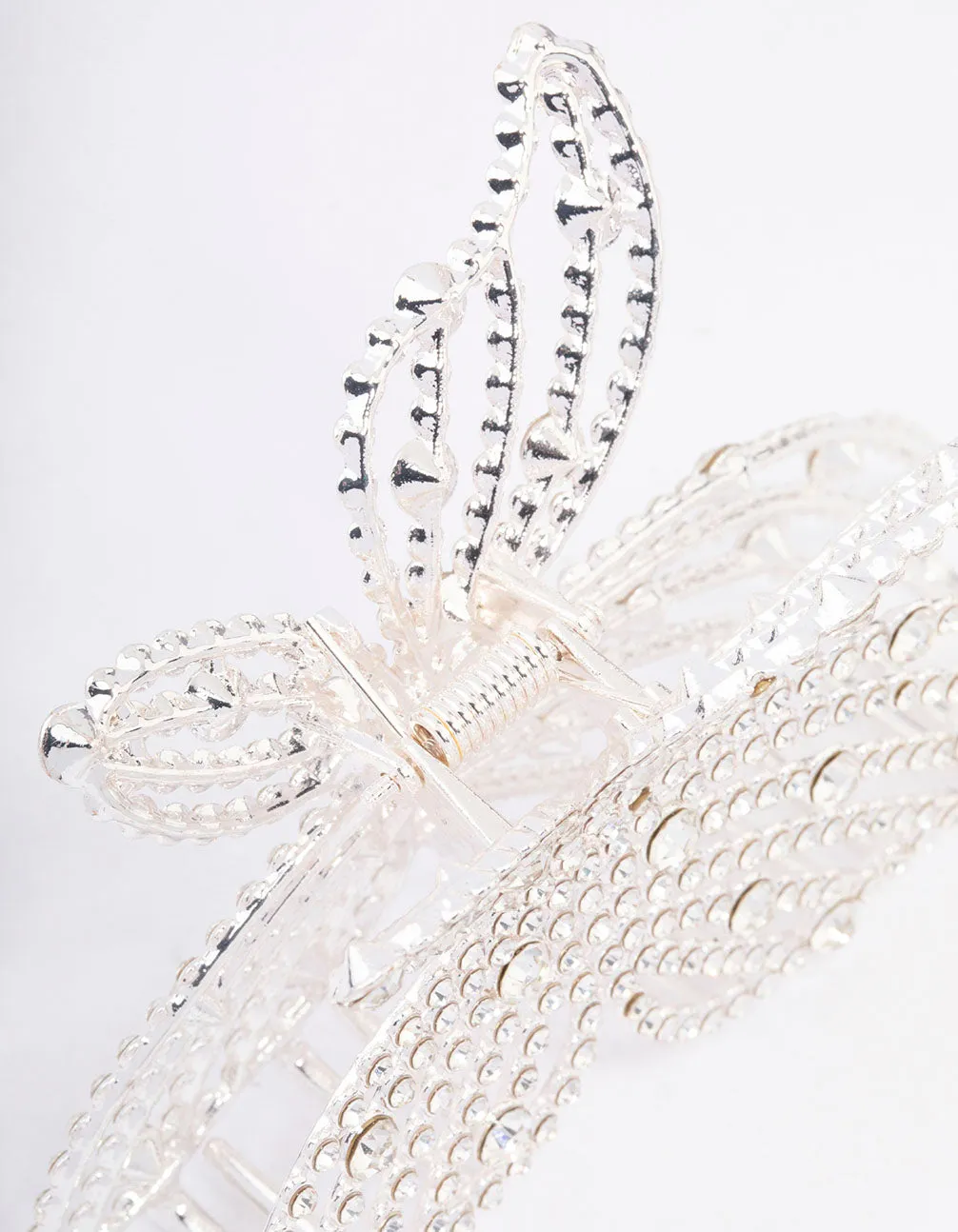 Silver Diamante Butterfly Hair Claw Clip sold by lovisa product image thumbnail 3
