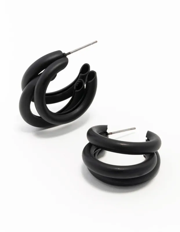 Coated Triple Statement Hoop Earrings sold by lovisa