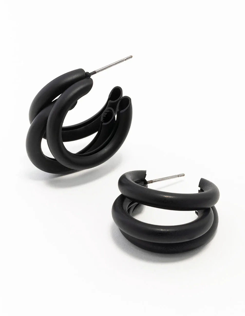 Coated Triple Statement Hoop Earrings sold by lovisa