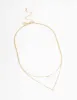 Gold Double Chain Floating Diamante Necklace sold by lovisa