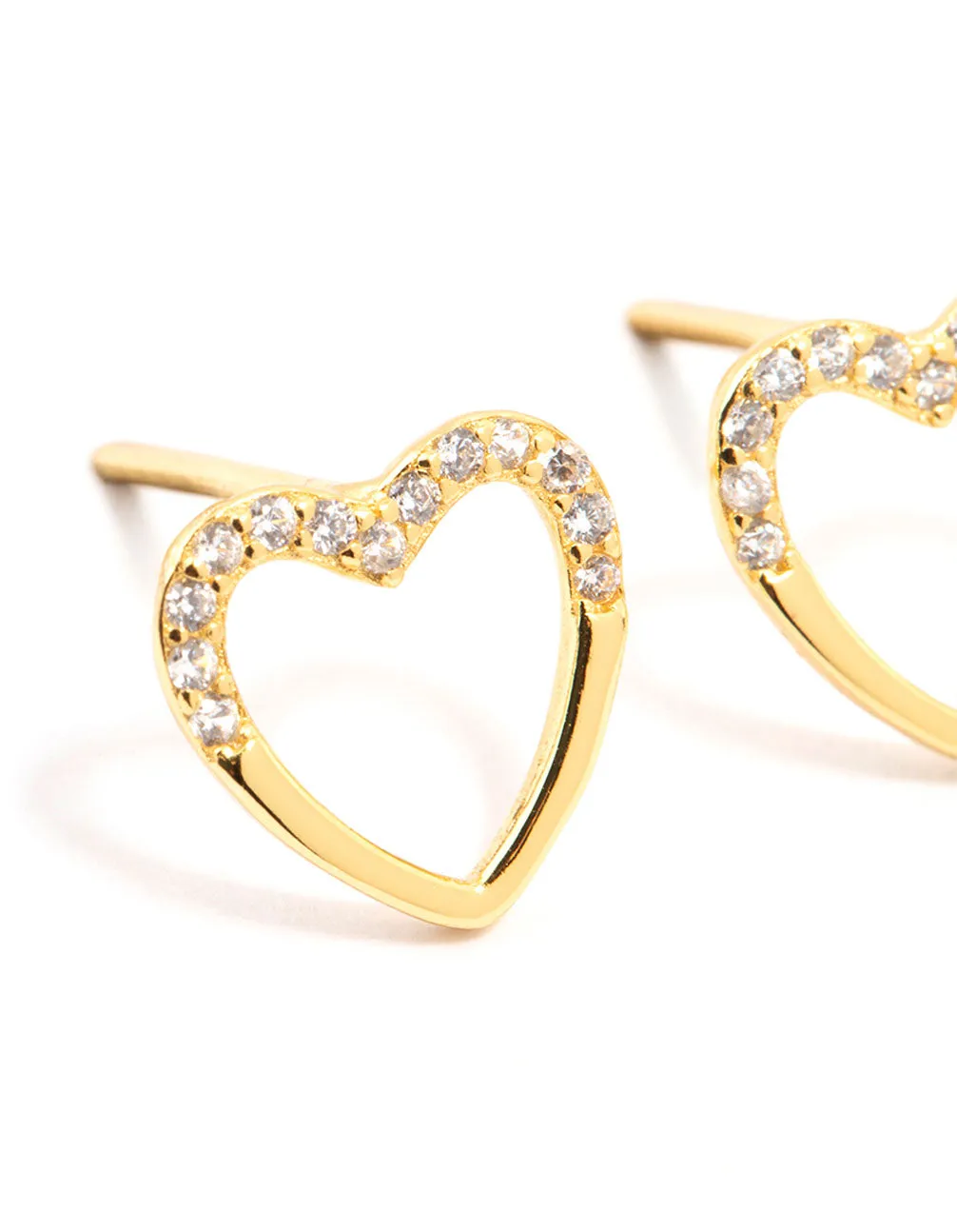 Gold Plated Sterling Silver Heart Stud Earrings sold by lovisa product image thumbnail 2