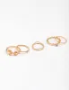 Gold Twisted Flower Ring Pack sold by lovisa