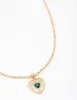 Gold Twisted Rope Diamante Heart Pendant Necklace sold by lovisa