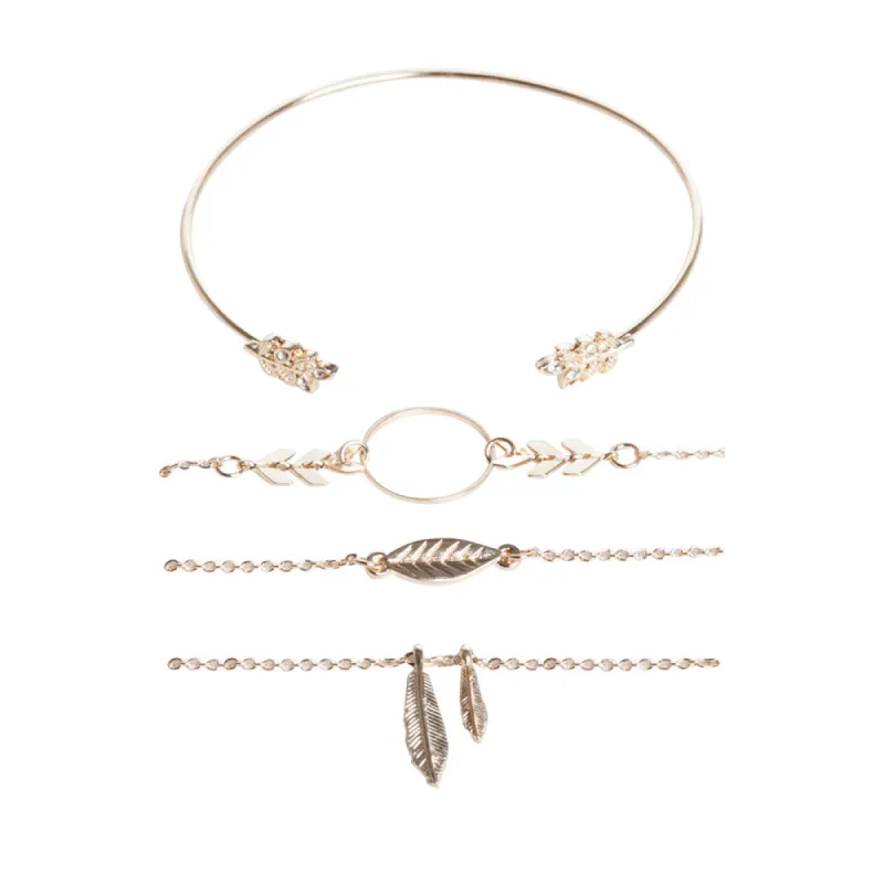Gold Leaf Bracelet Multi Pack sold by lovisa