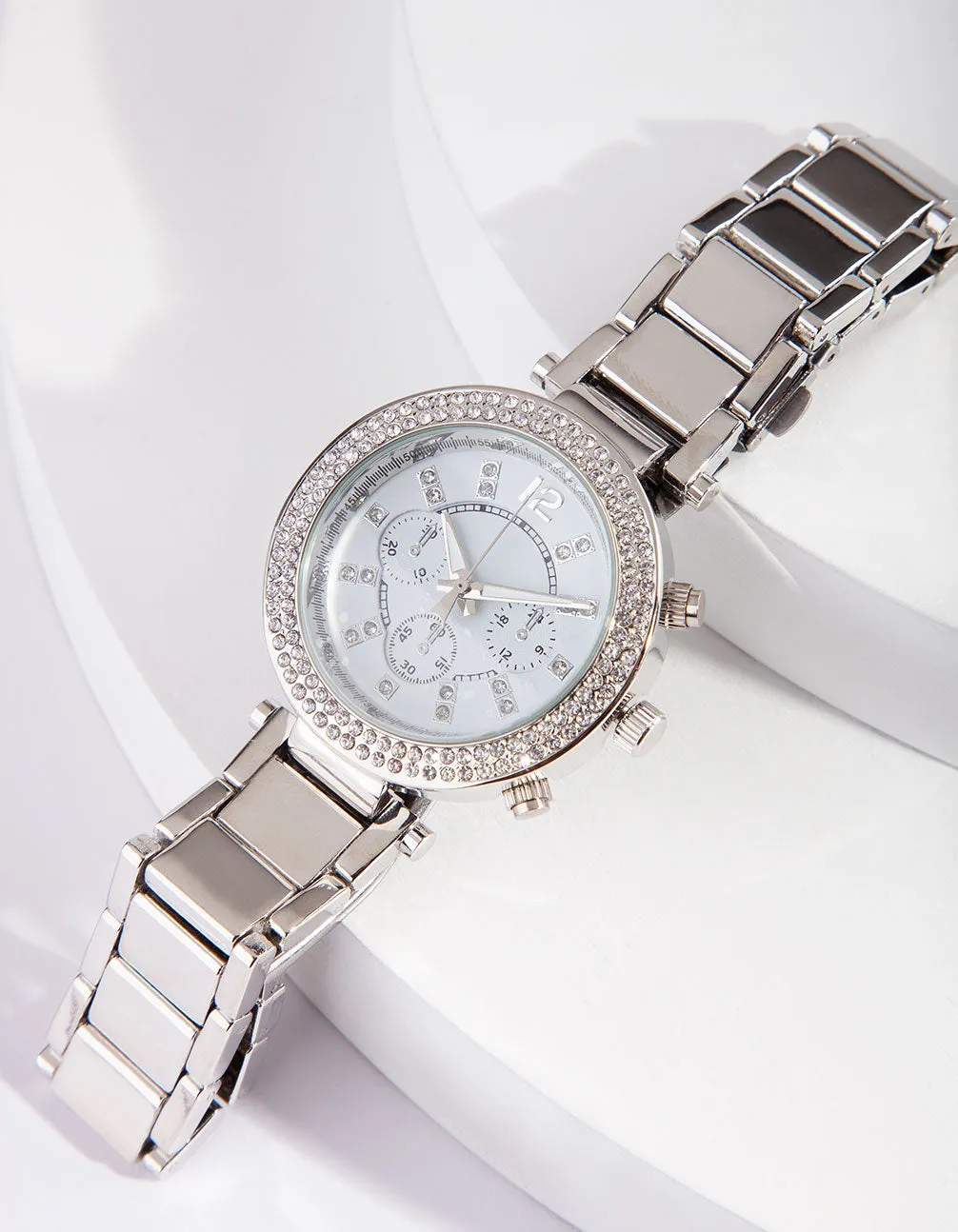 Rhodium Diamante Glam Watch sold by lovisa product image thumbnail 2
