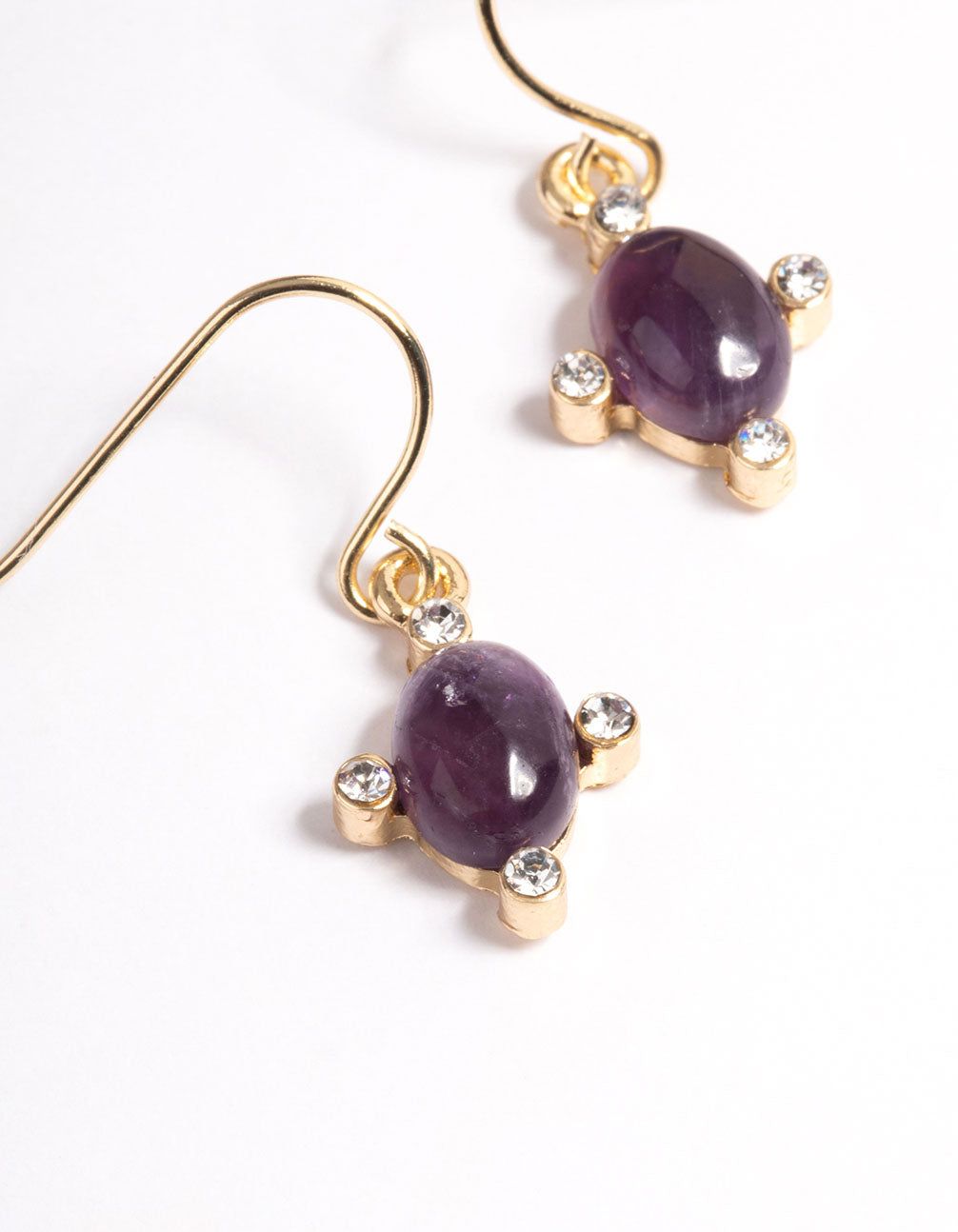 Gold Amethyst Oval Hook Earrings sold by lovisa product image thumbnail 2