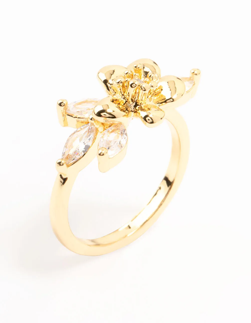 Gold Plated Fine Flower Cubic Zirconia Ring sold by lovisa product image thumbnail 2