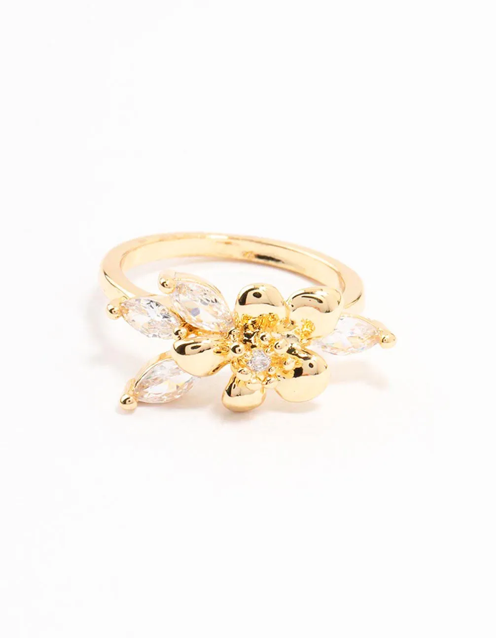 Gold Plated Fine Flower Cubic Zirconia Ring sold by lovisa product image thumbnail 3